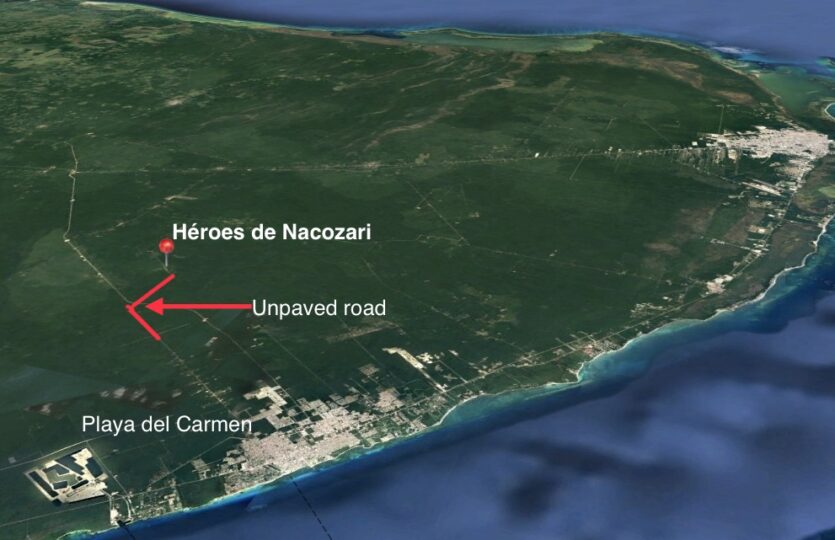 55 hectares for sale 13 km from Playa del Carmen